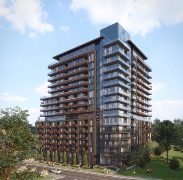 Contemporary strata condo building exterior